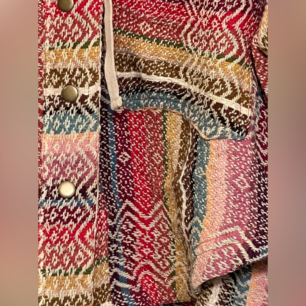 We The Free XS Boho Multicolor Woven Button-Down Shirt | Free People - Picture 2 of 6